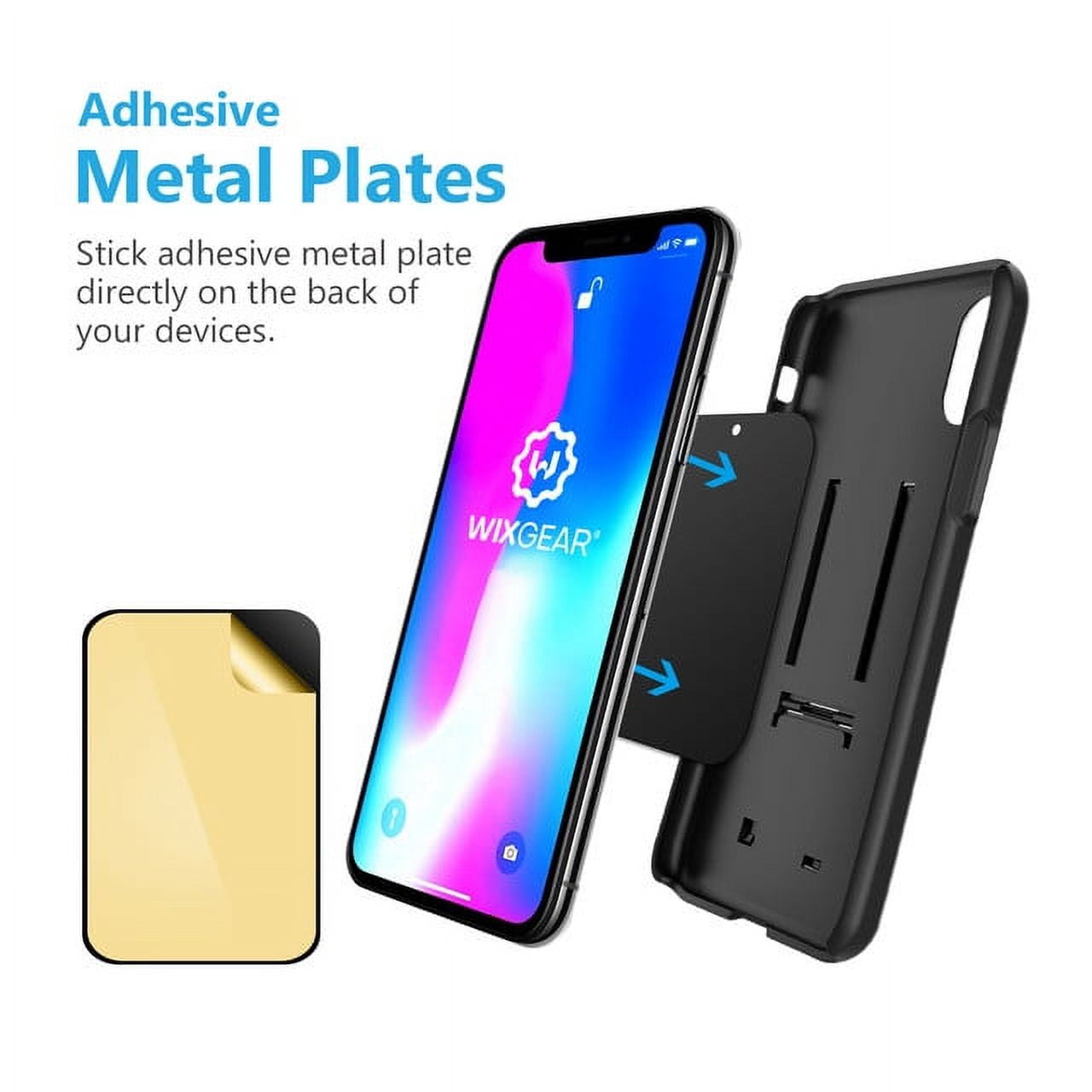 WixGear Magnetic Phone Car Mount, Universal Stick On (2 Pack) Dashboard Magnetic Car Mount Holder, for Cell Phones and Mini Tablets with Fast Swift-snap Technology, Magnetic Cell Phone Mount