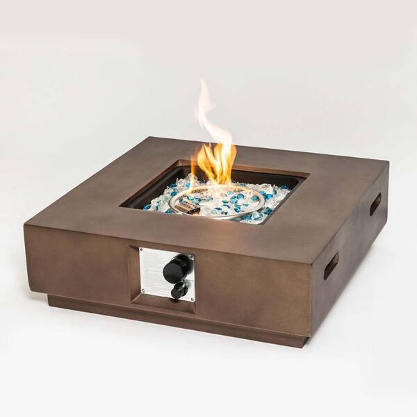 Brown Concrete Outdoor Fire Pit Table Propane Fire Pit Patio Gas Fire pit