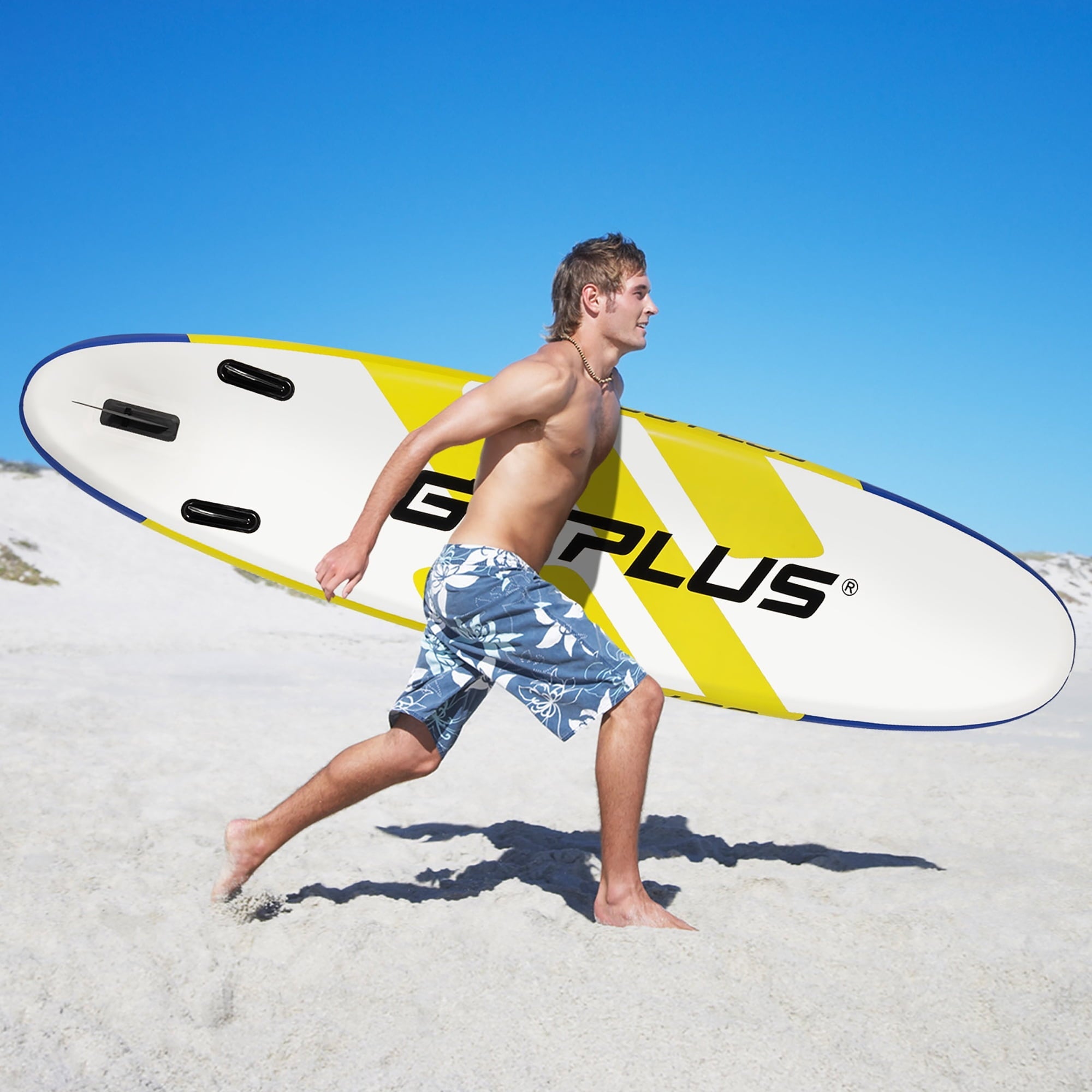 Goplus 11ft Inflatable Stand Up Paddle Board 6'' Thick W/Leash  Backpack Aluminum Paddle Yellow