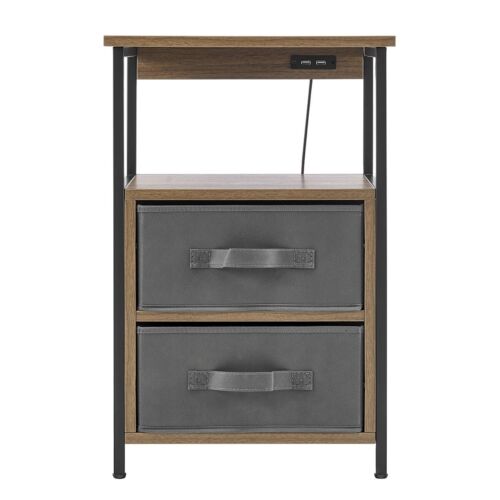 Mainstays 2-Drawers Nightstand With USB Bedroom Bedroom Black
