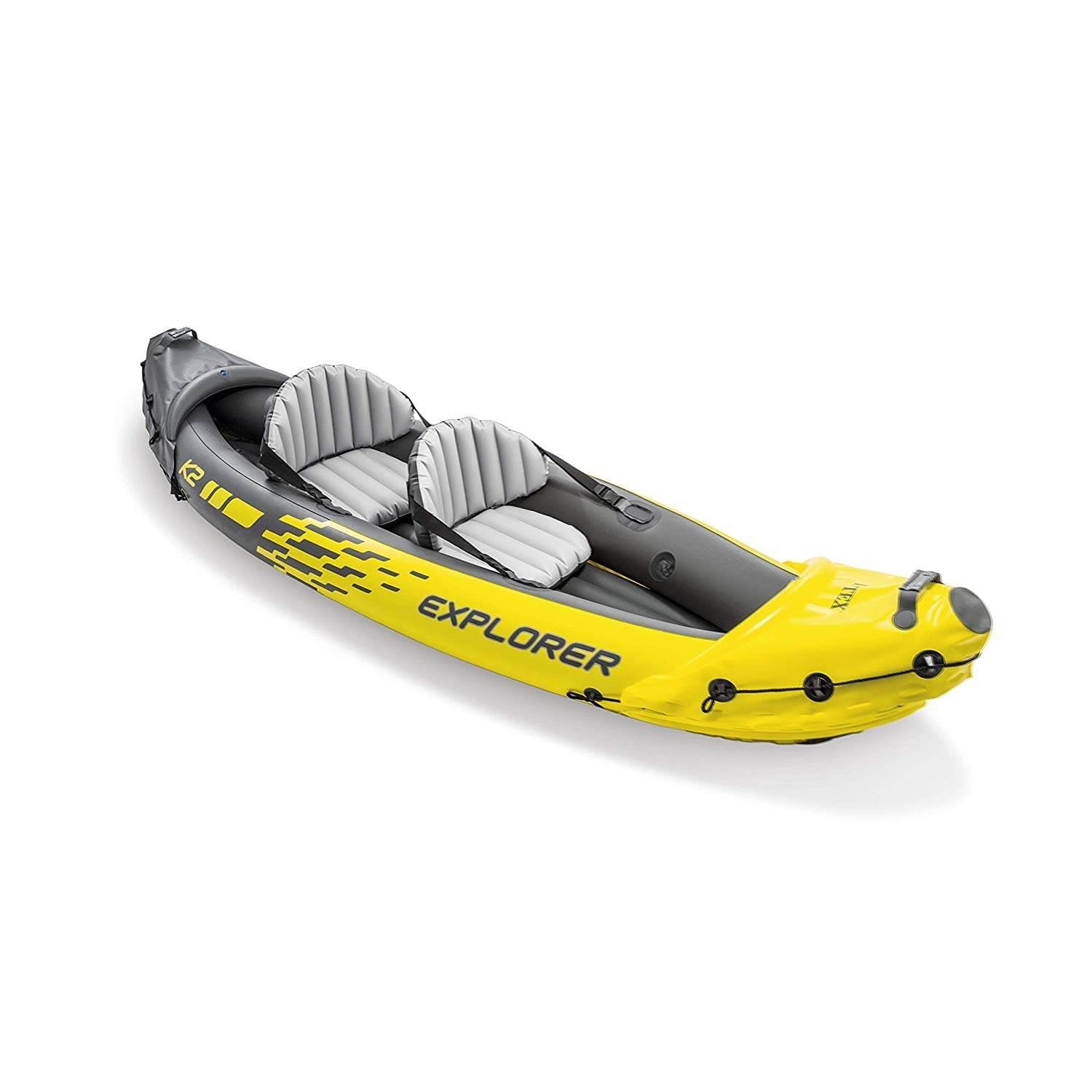 Intex 2-Person Inflatable Kayak with Oars, Pump & 1-Person Inflatable Kayak