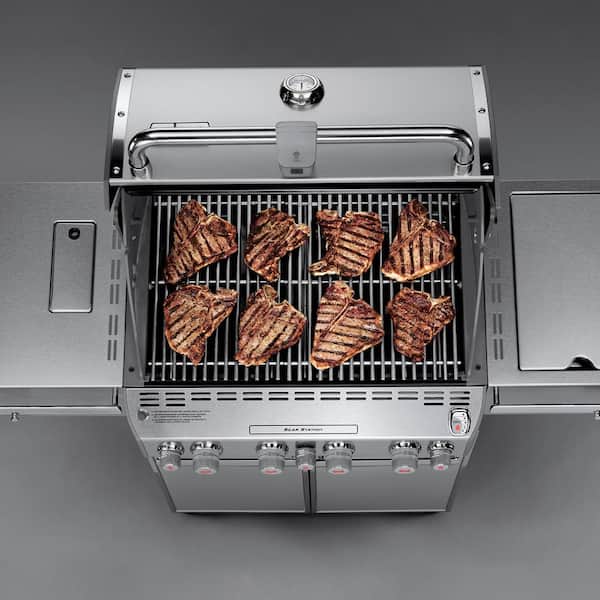 Summit S-470 4-Burner Propane Gas Grill in Stainless Steel with Built-In Thermometer and Rotisserie