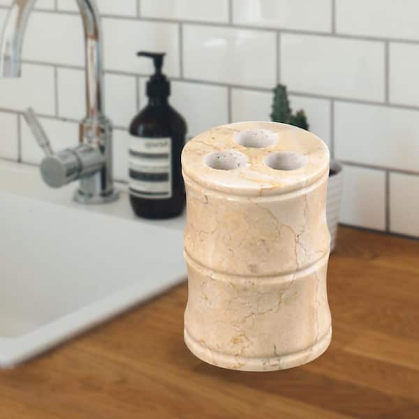 Panda Toothbrush Holder in Champagne Marble