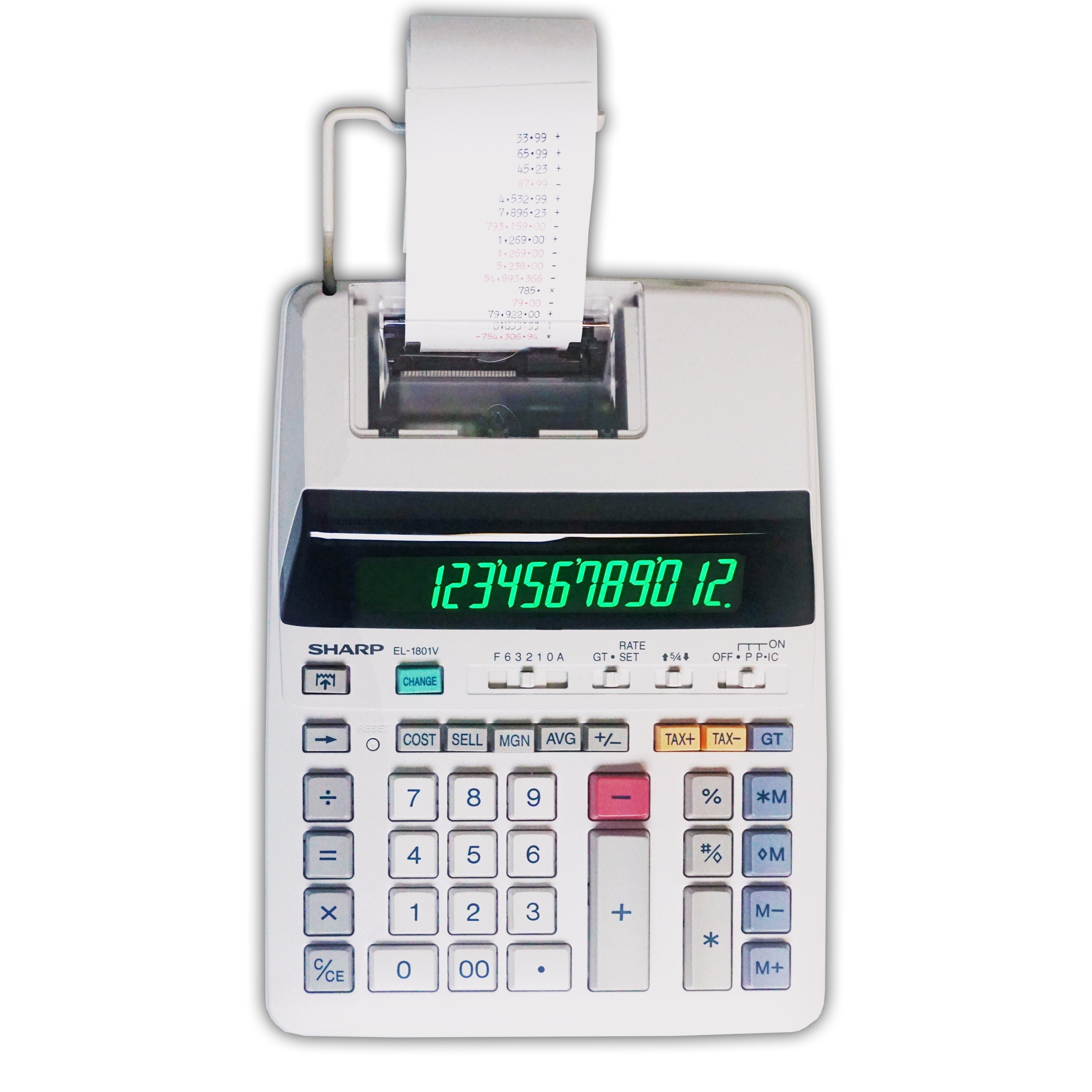 Sharp Calculators EL-1801V Ink Printing Calculator, Fluorescent Display, AC, 2.0 LPS, Off-White