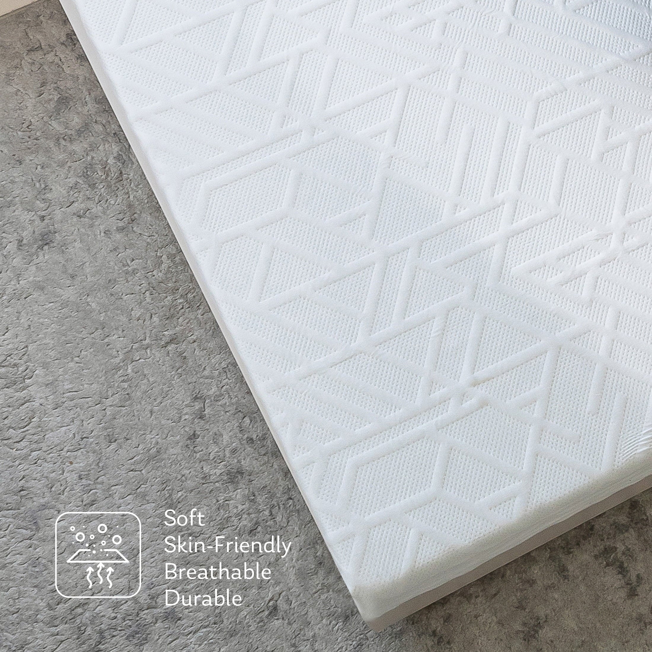 Ego White 6 inch Memory Foam Mattress, Twin Size Mattress in a Box, Medium Firm