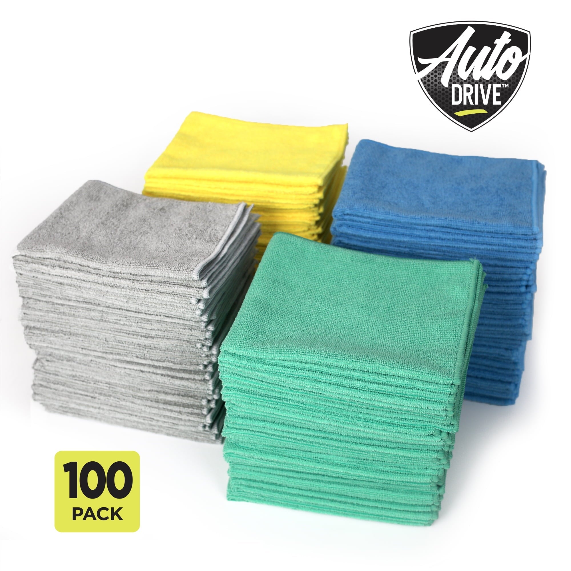 Auto Drive Multi-Purpose Microfiber Heavy Duty Cleaning Towels 100 Pack
