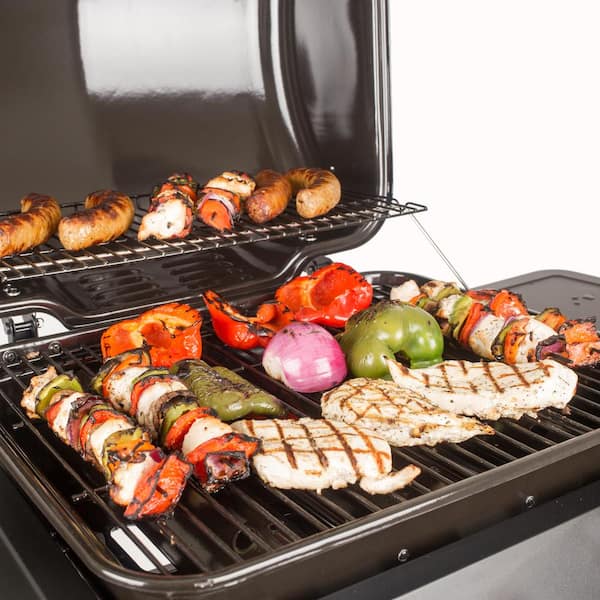 3-Burner Open Cart Propane Gas Grill in Black