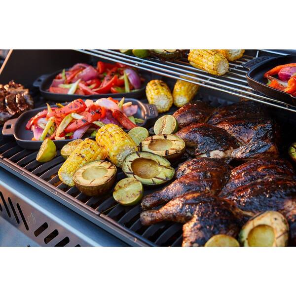 Rogue 4-Burner Propane Gas Grill with Infrared Side Burner in Stainless Steel