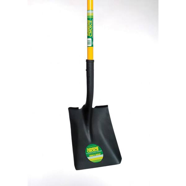 28 in. Square Point Shovel with Fiberglass Handle Heavy-Duty 14-Gauge Steel Head