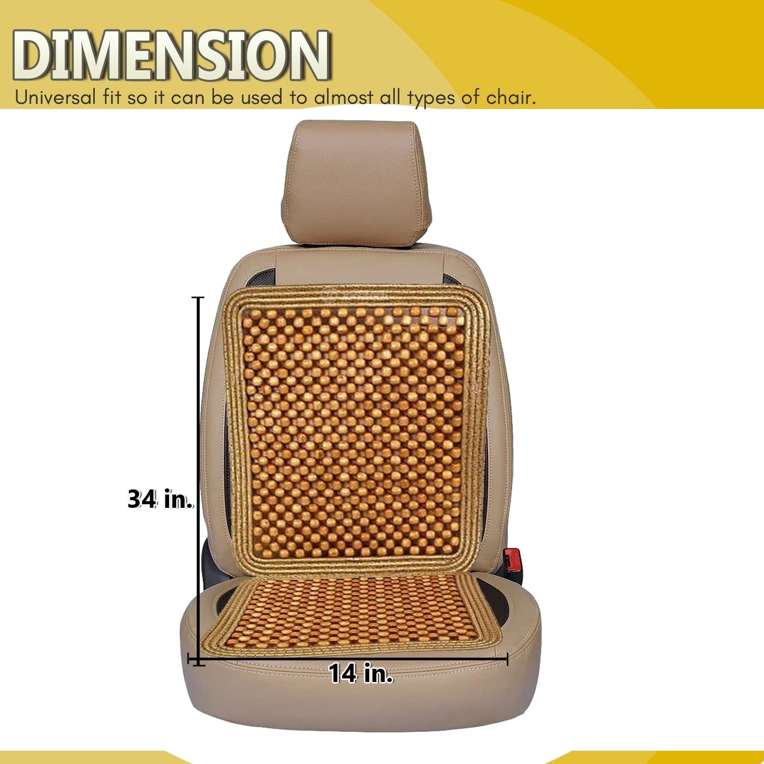 Zone Tech Natural Beaded Seat Cushion