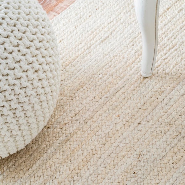 Rigo Chunky Loop Jute Off-White 9 ft. x 12 ft. Farmhouse Area Rug