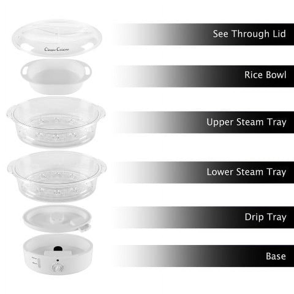 Classic Cuisine 2-Tier Electric Vegetable Steamer and Rice Cooker with Timer