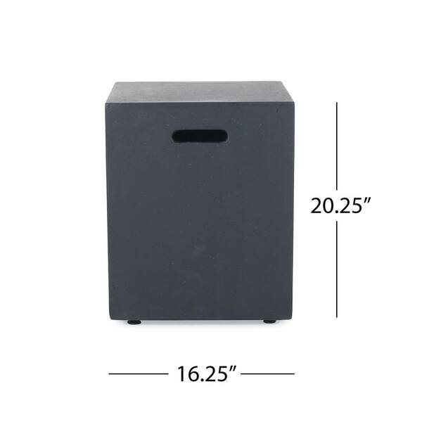 Flint Dark Gray Rectangular Stone Fire Pit Table with Tank Holder