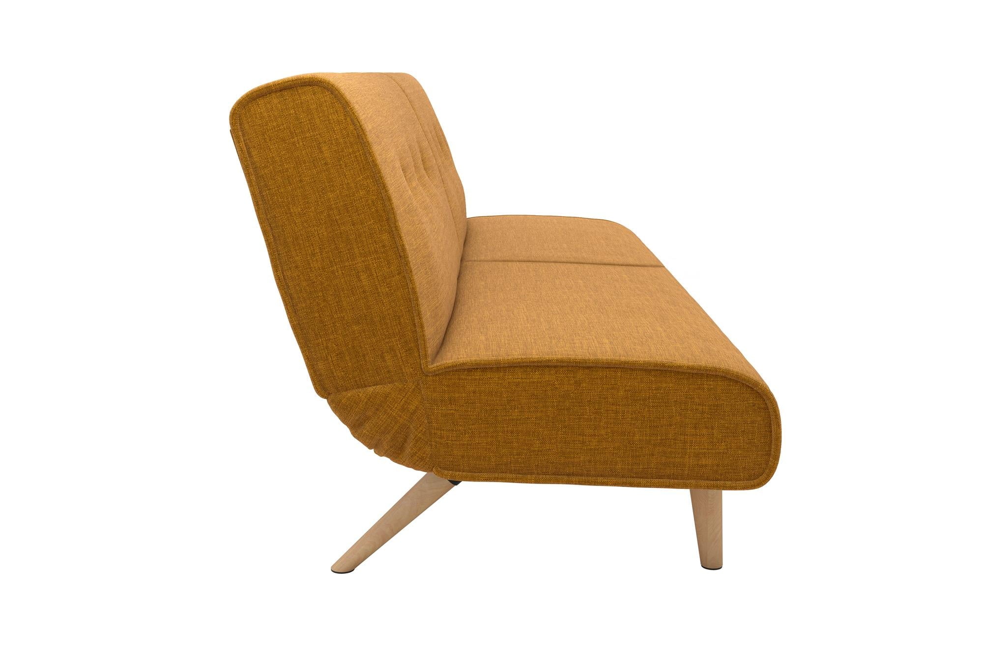 Novogratz Palm Springs Split Futon, Mustard Linen