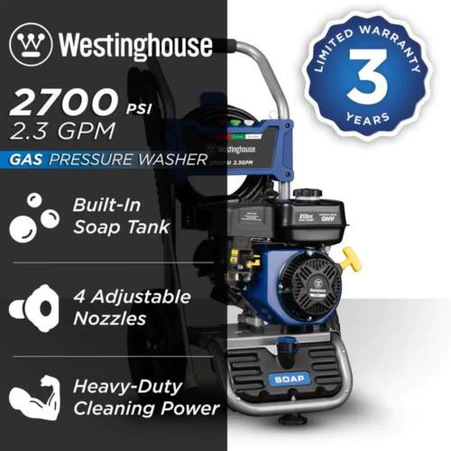 Westinghouse Pressure Washer Gas Powered Axial Cam Pump W/ Quick Connect Tips