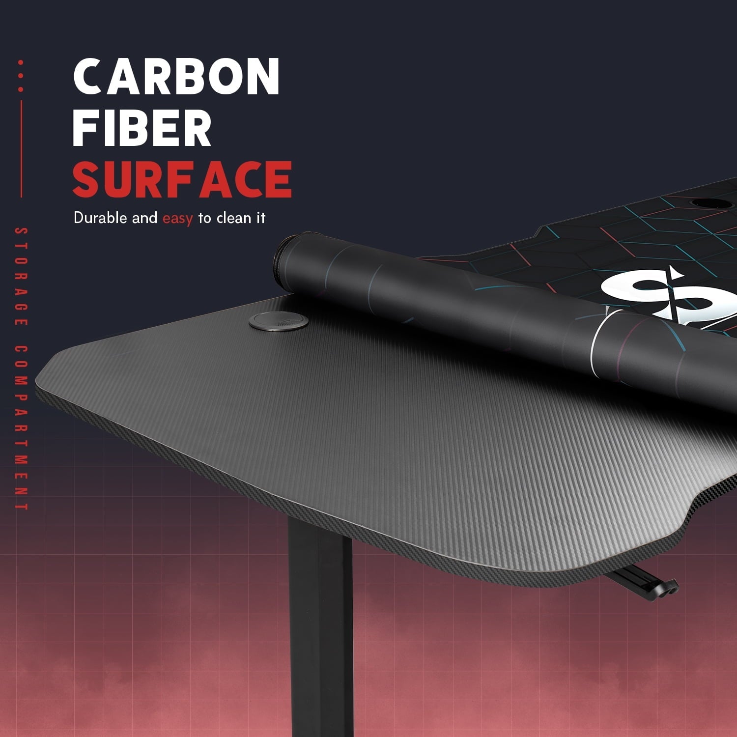 Lacoo Gaming Desk Steel Frame Y-shaped Gaming Desk with Adjustable Height, Black 63