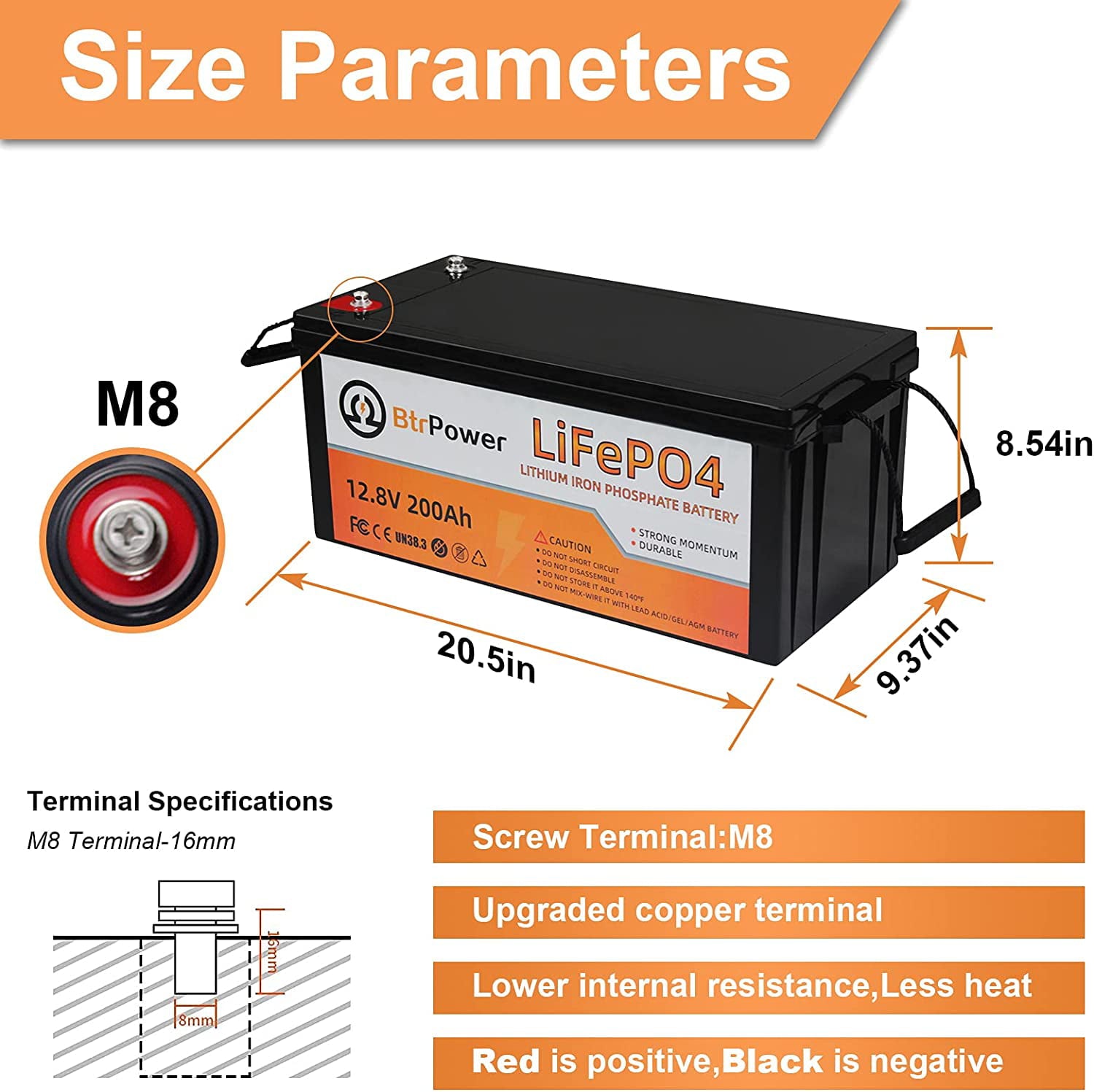 2 Pack 12V 200Ah LiFePO4 Lithium Deep Cycle Rechargeable Battery Pack Built-in 100A BMS 5000-7000 Cycles Perfect for RV Solar Marine Overland Off-Grid Application