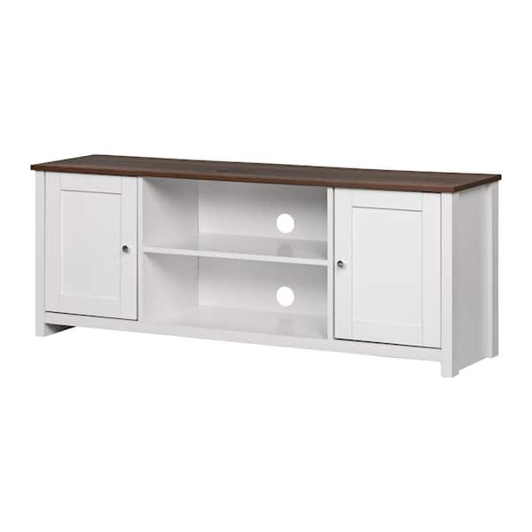 Favre Walnut Rectangular Manuefactured Wood TV Stand for 60 in. TV Living Room Storage Console Entertainment Center