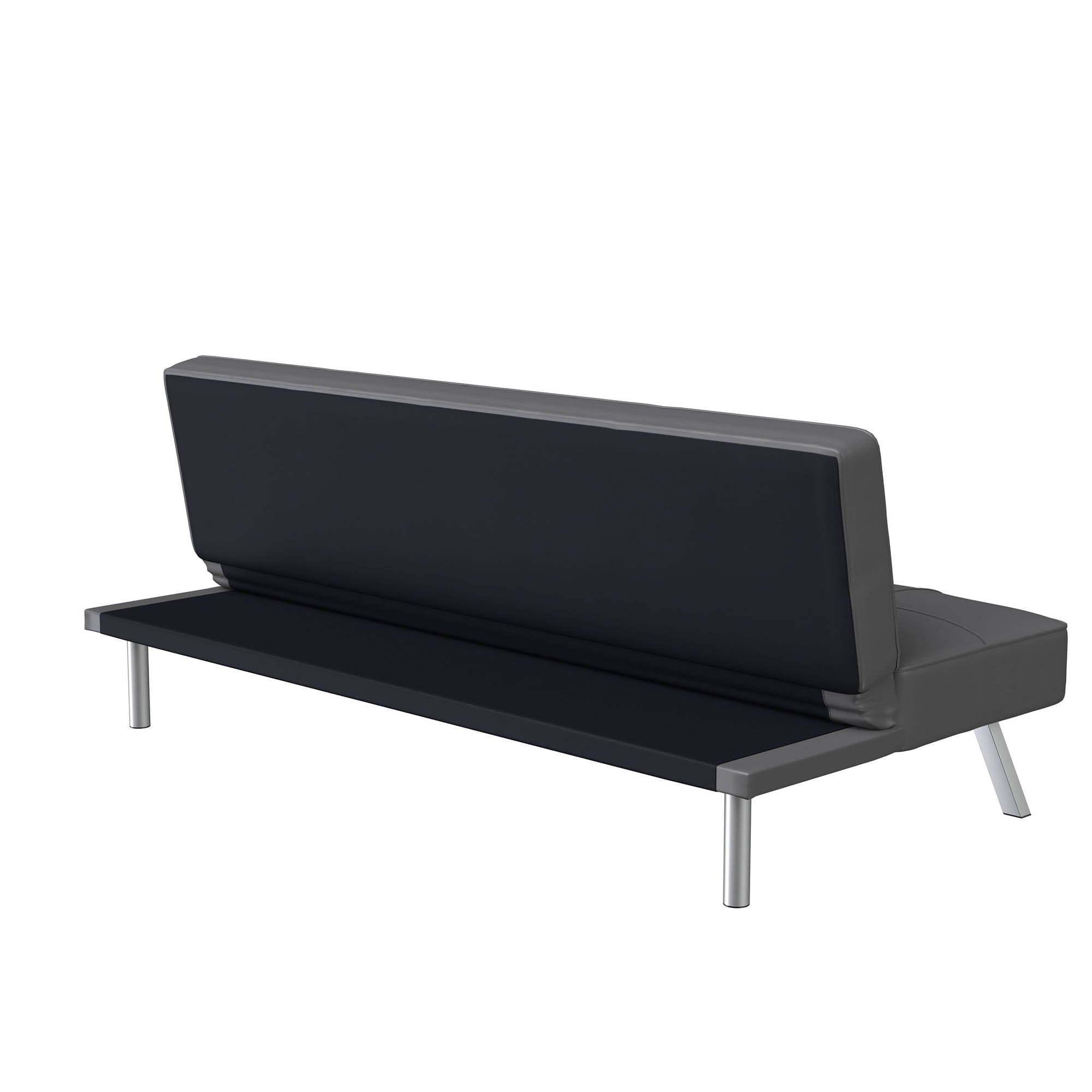 Serta Chelsea Modern Futon, Dark Grey Faux Leather