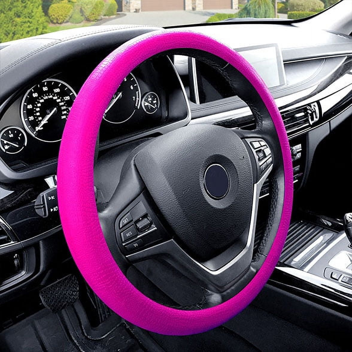 FH Group AFFH3001HOTPINK-FH3011 Silicone Dash Mat, Universal Steering Wheel Cover w. Air Freshener