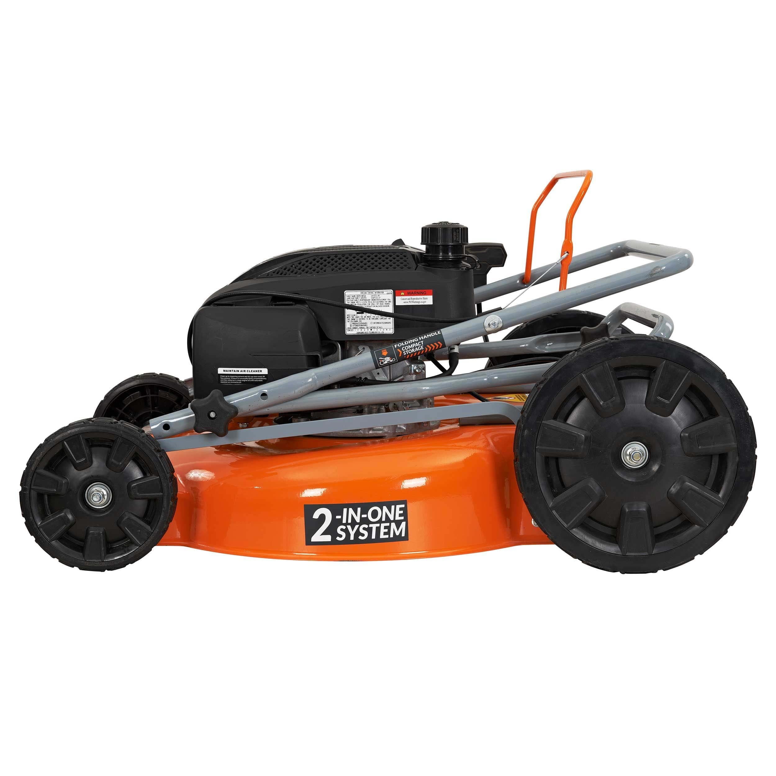 21 in. 170cc 2-in-1 Gas Walk Behind Push Lawn Mower with High Rear Wheels