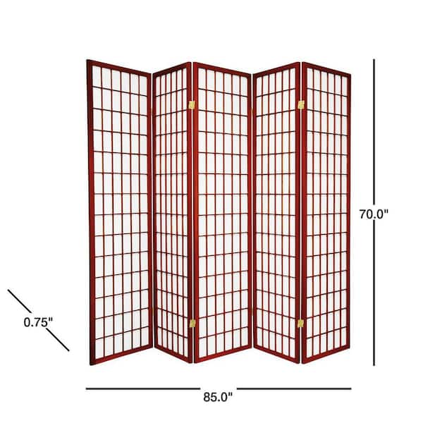 6 ft. Rosewood 5-Panel Room Divider