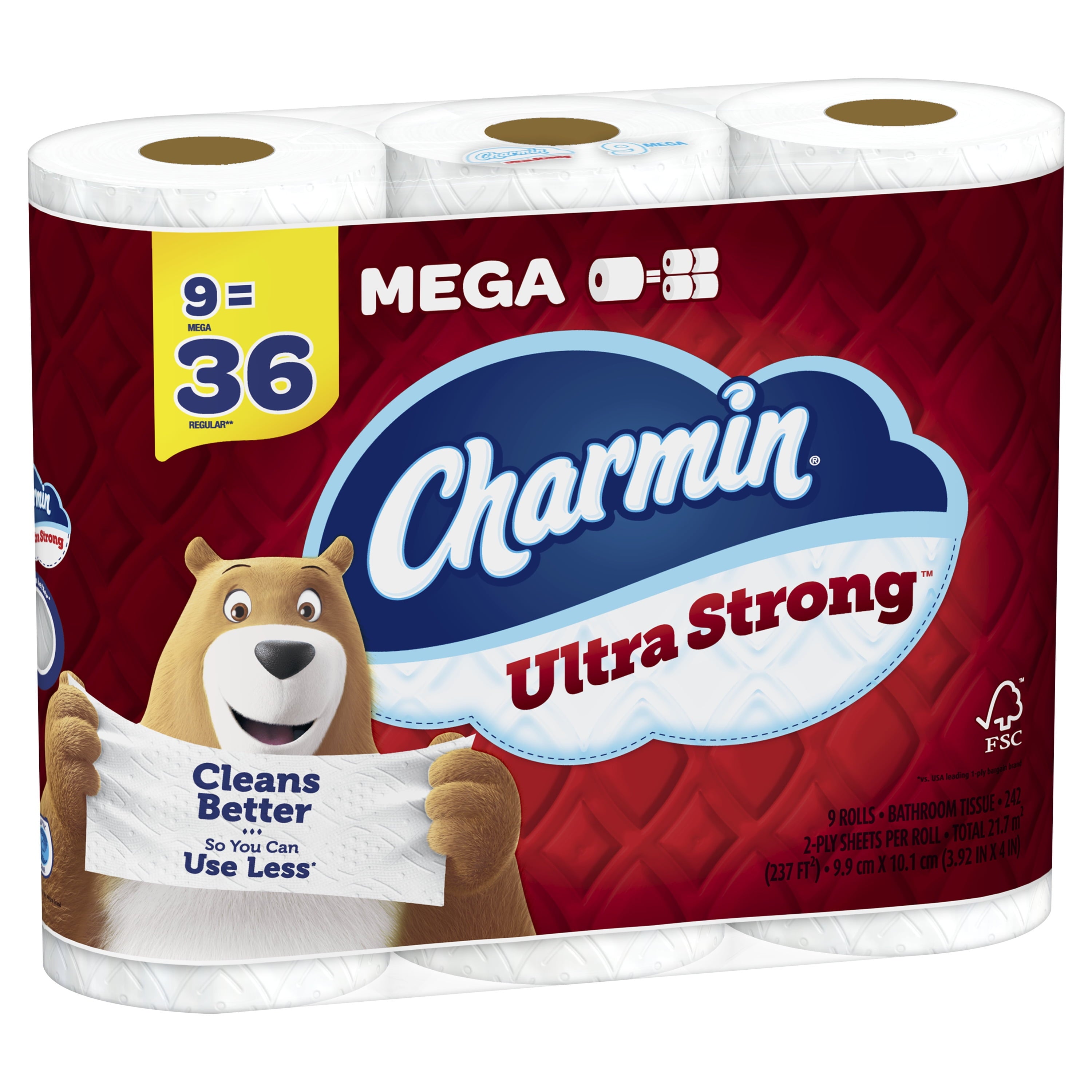 Charmin Ultra Strong Toilet Paper, 9 Mega Roll