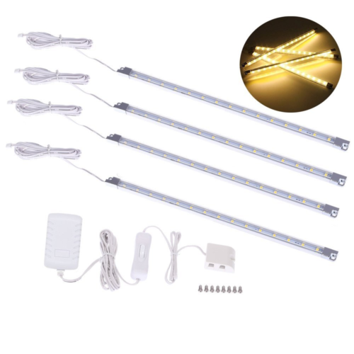 Cefrank 4pcs Under Cabinet Lighting LED Strips Lights Warm White Energy Saving
