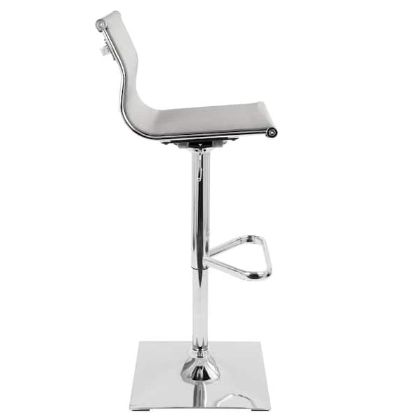 Mirage Silver Adjustable Height Bar Stool