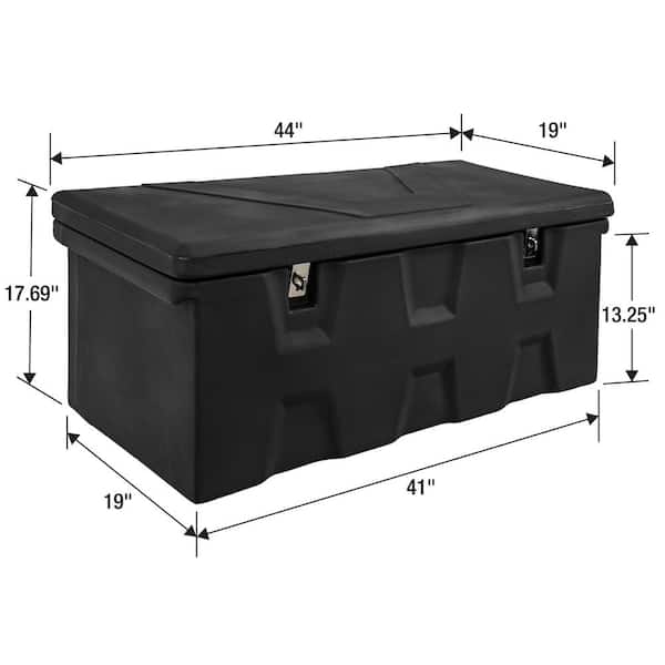 17.25 in. x 19 in. x 44 in. Matte Black Plastic All-Purpose Truck Tool Box Chest