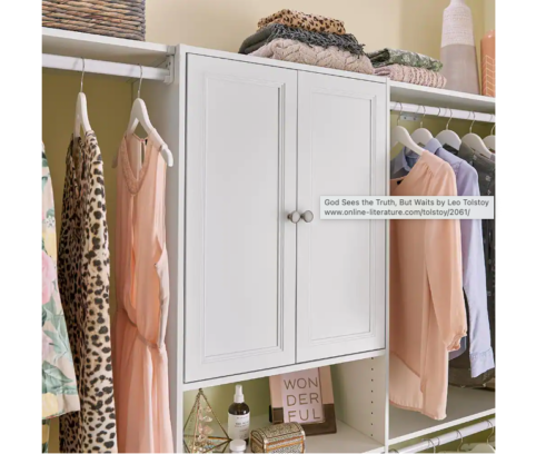 Selectives 23.50 In. W White Decorative Panel Doors for Wood Closet System