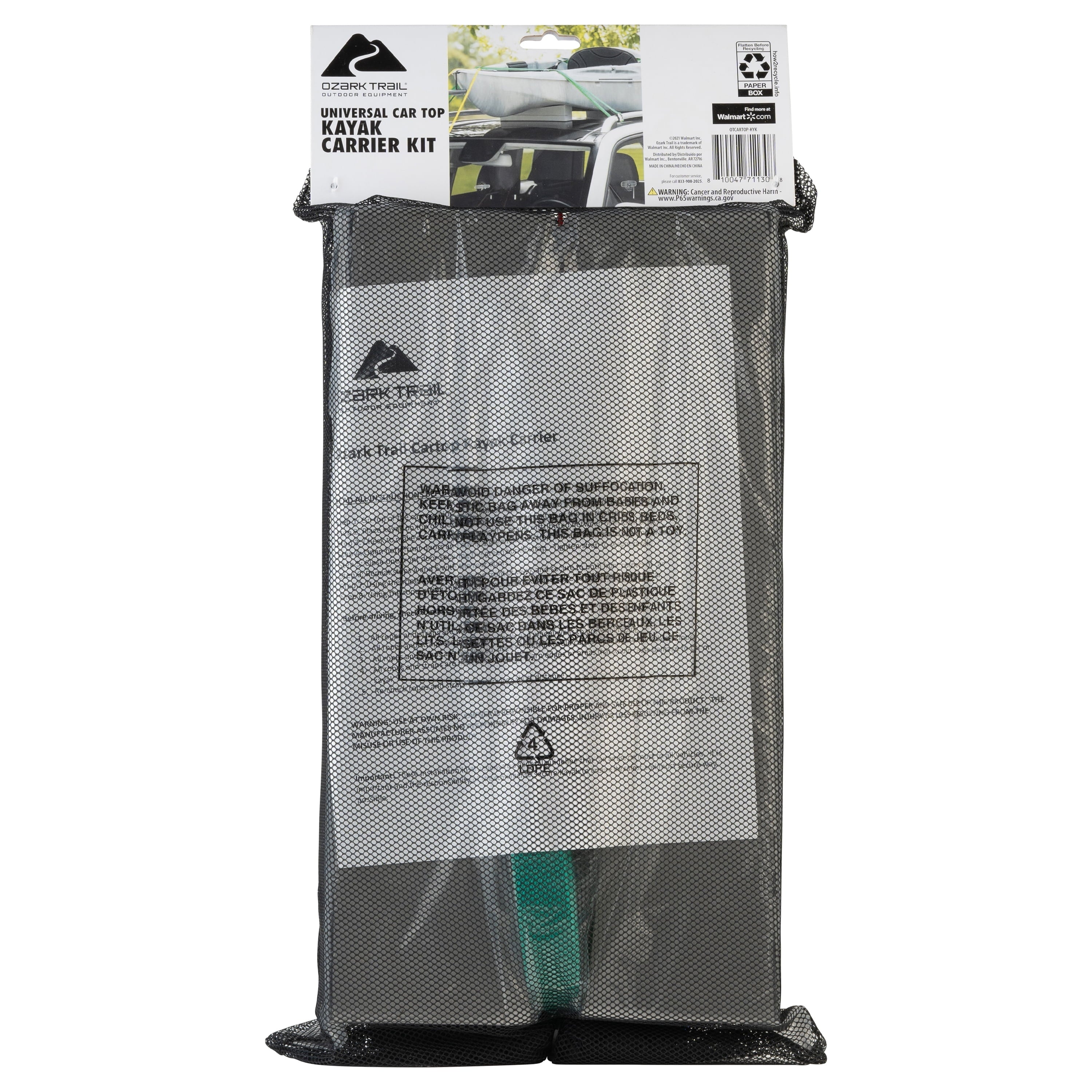 Ozark Trail Car Top Kayak Carrier Kit, 1 Kit