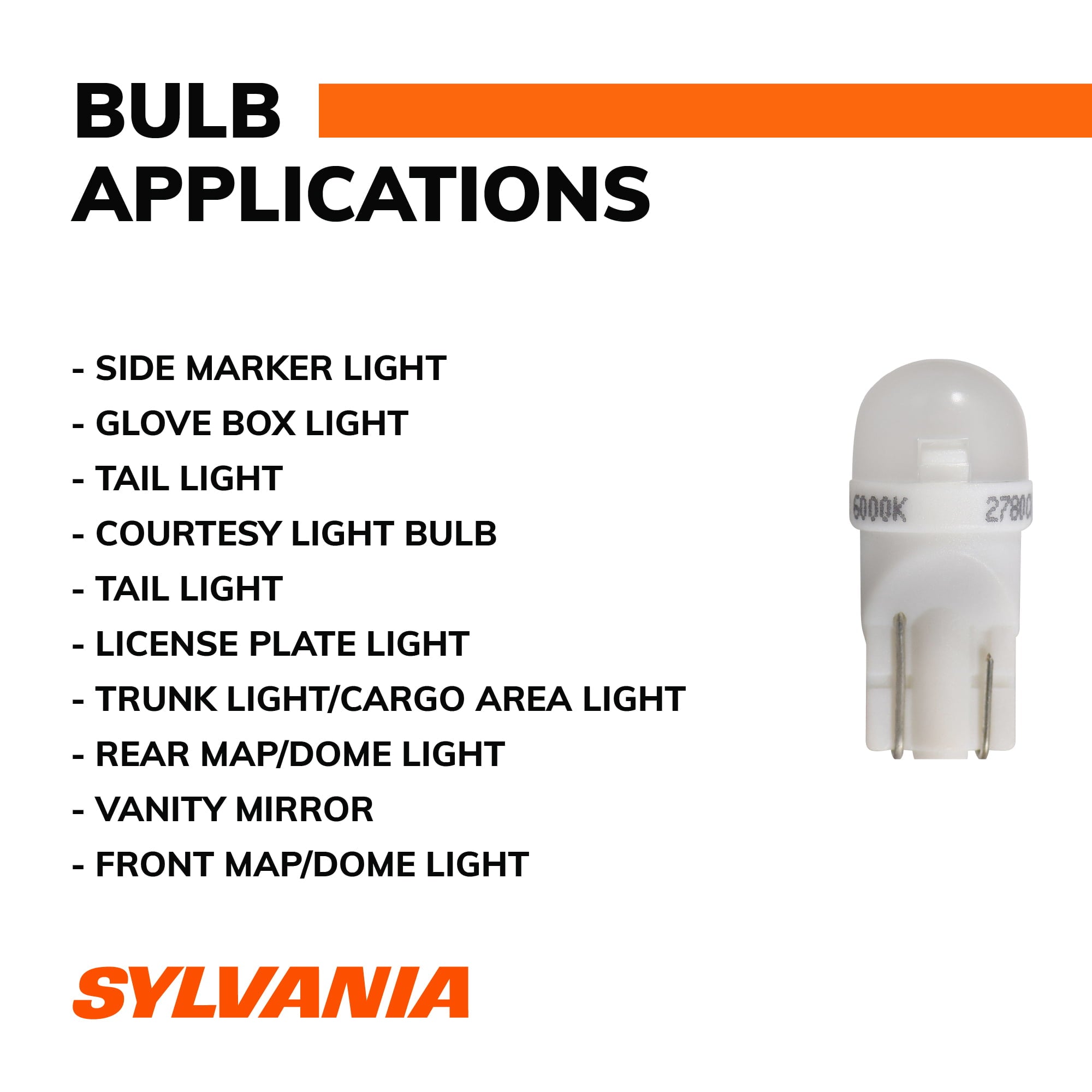 Sylvania 194 White LED Automotive Mini Bulb, Pack of 1