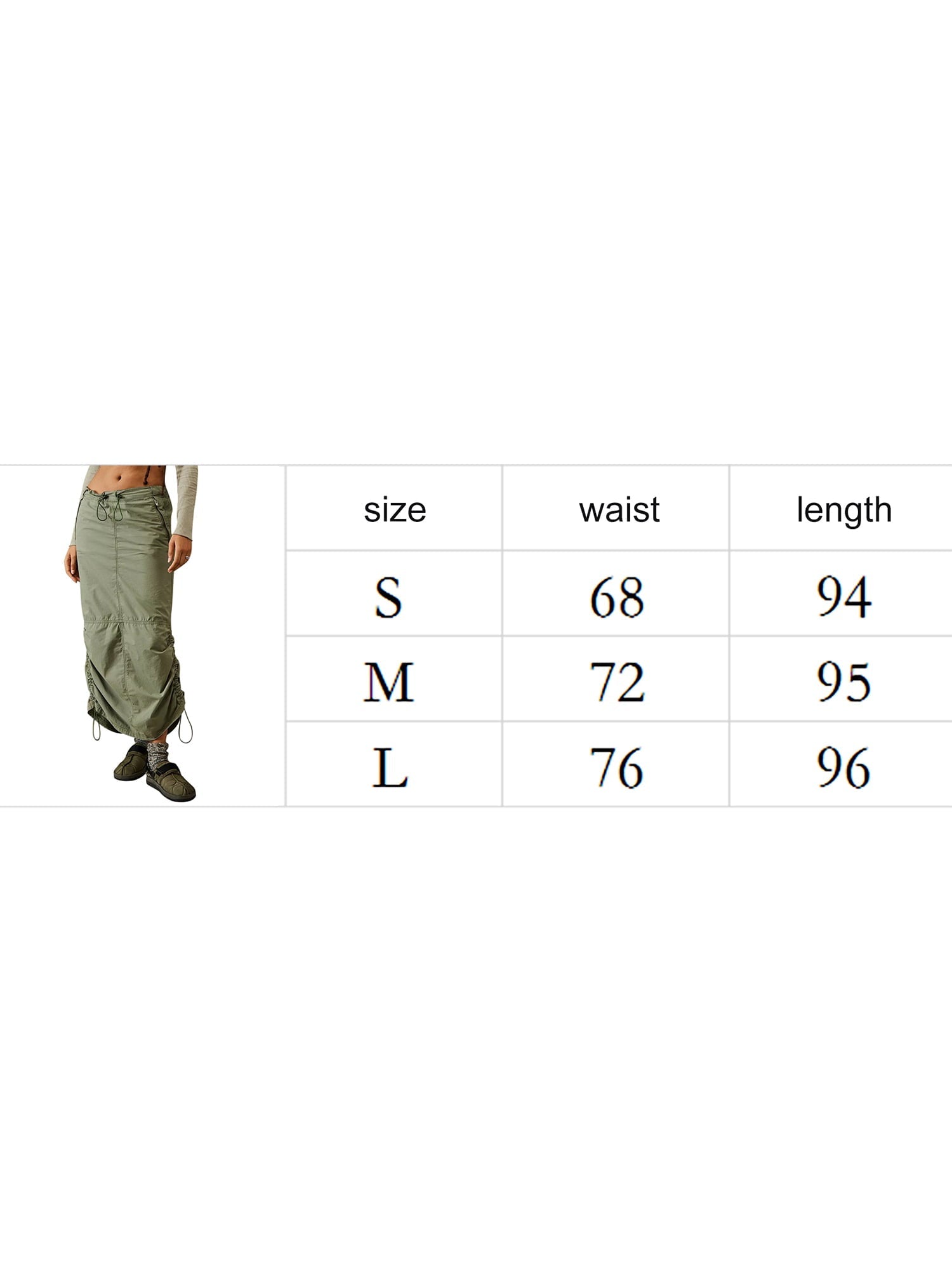 KelaJuan Women Cargo Skirt Summer Casual Elastic Drawstring Ruched Long Skirt with Pockets