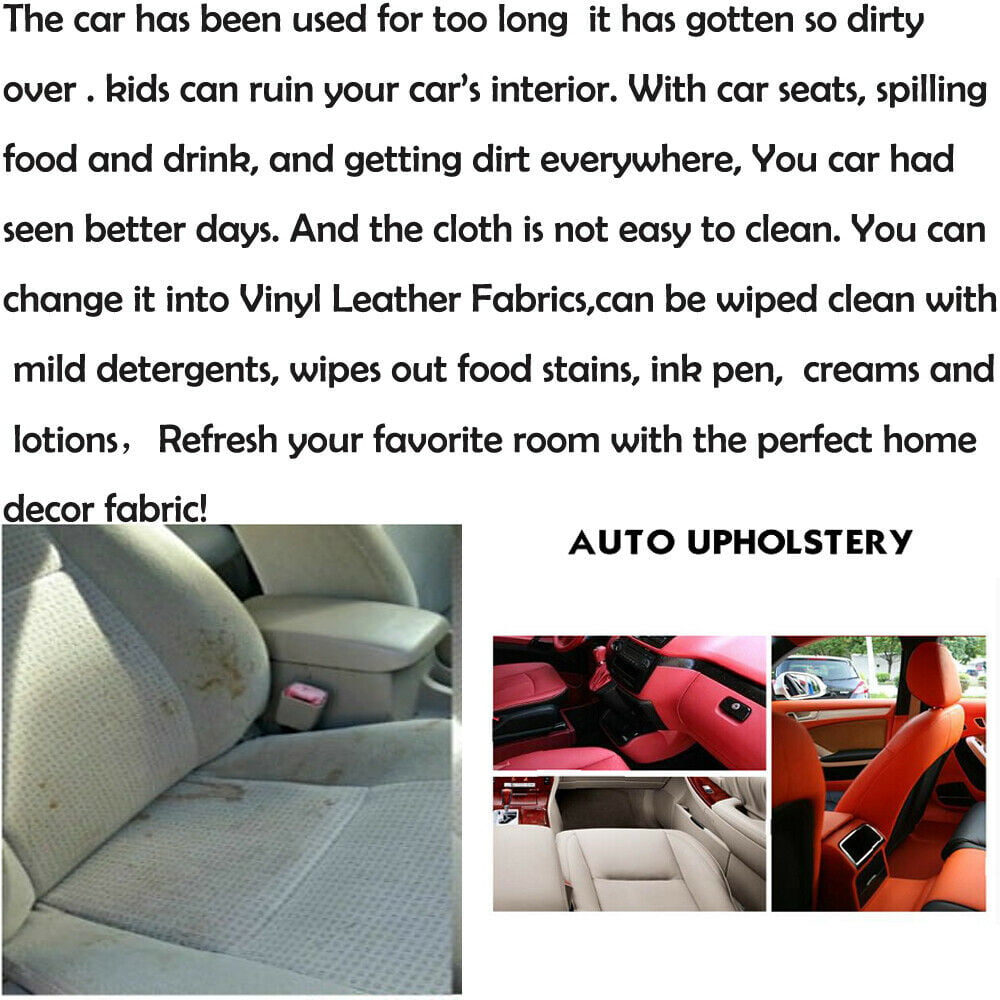 Car &Marine Vinyl Faux Leather Upholstery Black/Gray Repair in/Patch Up Seat Shole Shedding 54