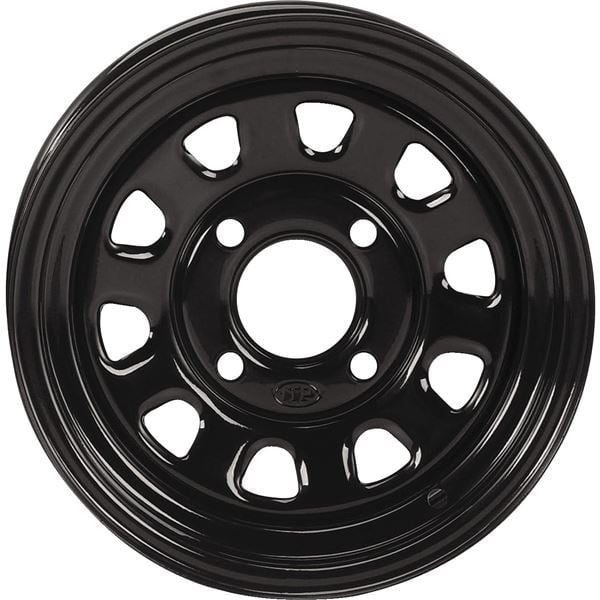 ITP Delta Steel Black Wheel with Machined Finish (12x7