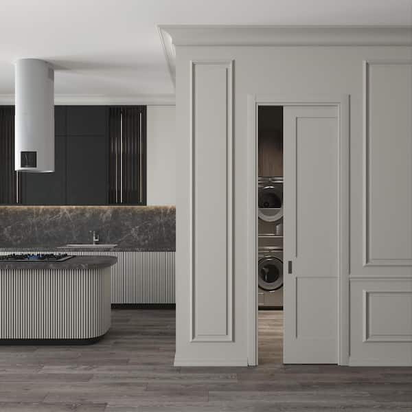 36 in. x 96 in. Double Panel Solid Core Composite Wood Primed Smooth Texture Interior Door Slab