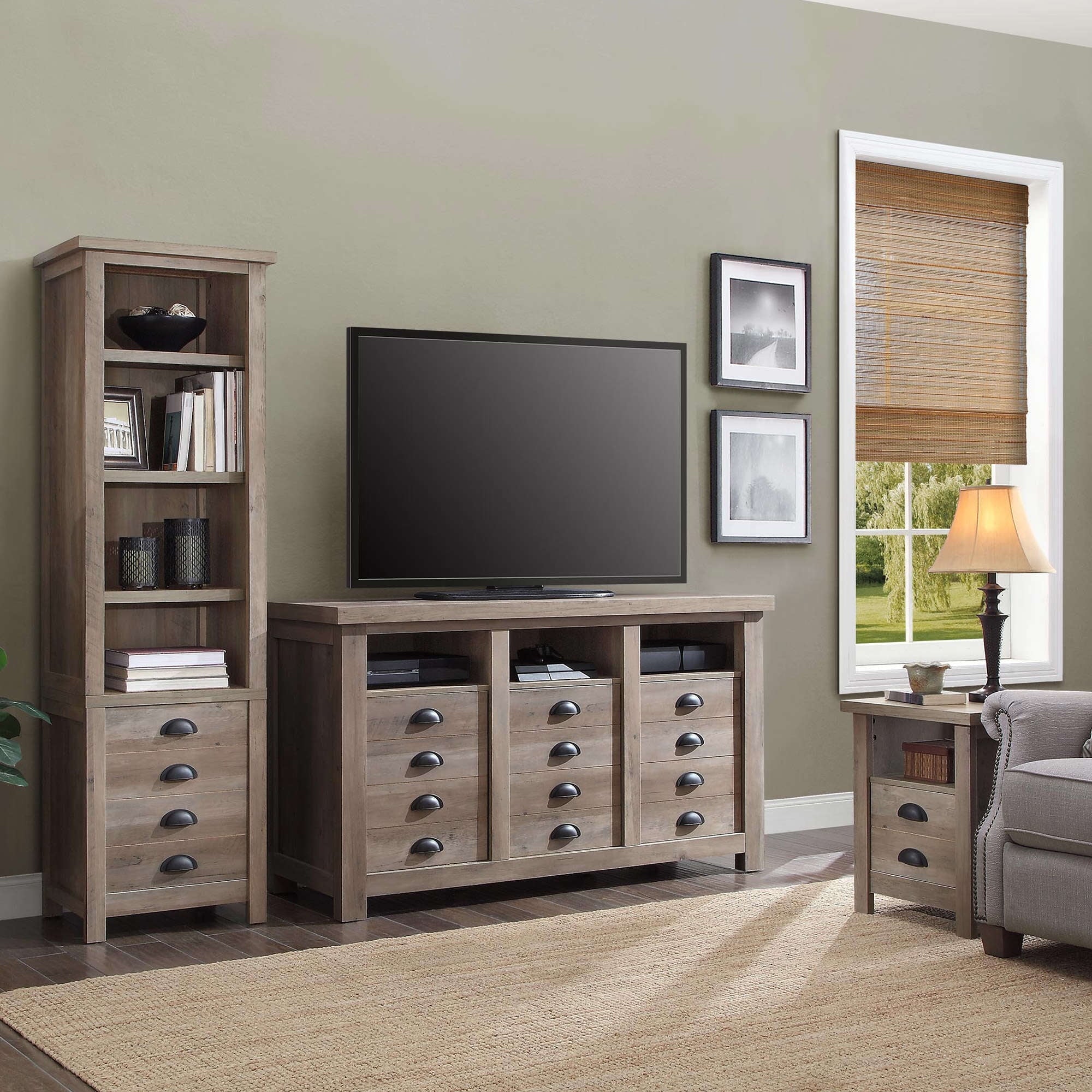 Better Homes & Gardens Granary Modern Farmhouse End Table, Rustic Gray