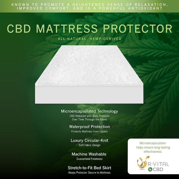 All Natural CBD Mattress Protector Polyester Queen Mattress Cover
