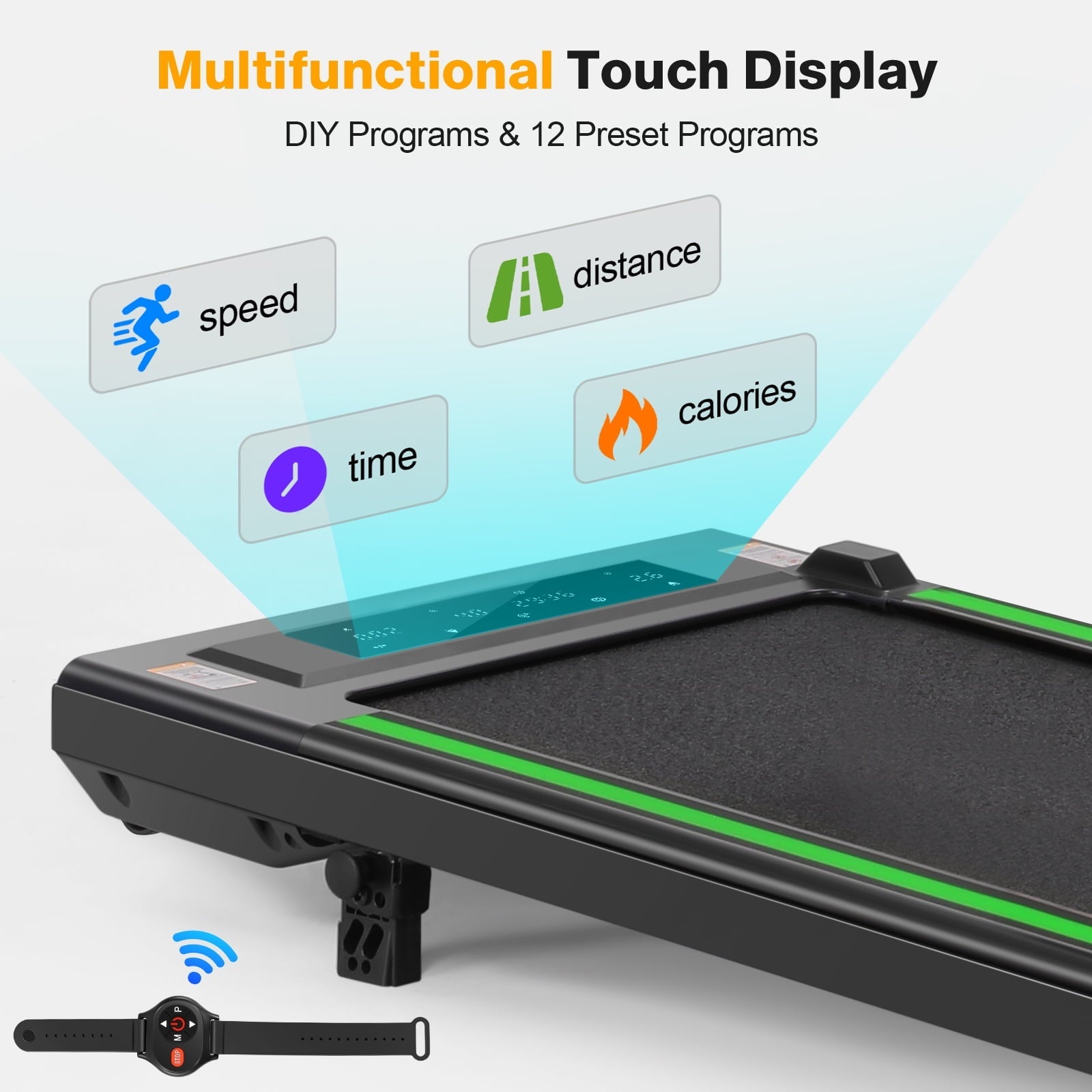 Under Desk Treadmill with Incline,2.5HP Walking Pad Treadmill with Remote Control,LED Touch Screen, 12 Preset Programs,300 lbs Capacity Jogging Machine Installation-Free