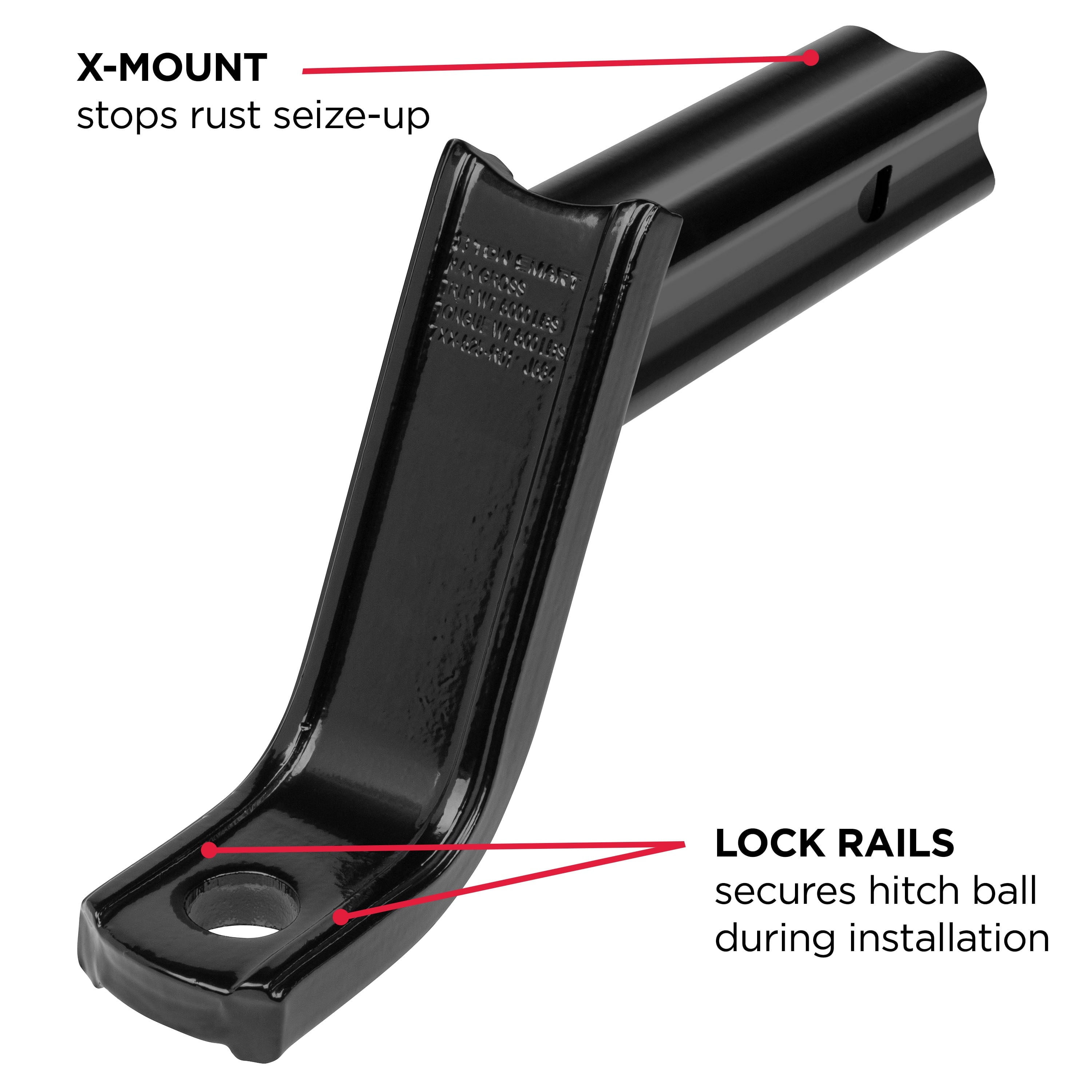 TowSmart Hitch Towing X Mount, Class III, 5.25in Drop, 4in Rise, 1in Shank, 7225, 5000lb, 1 Each