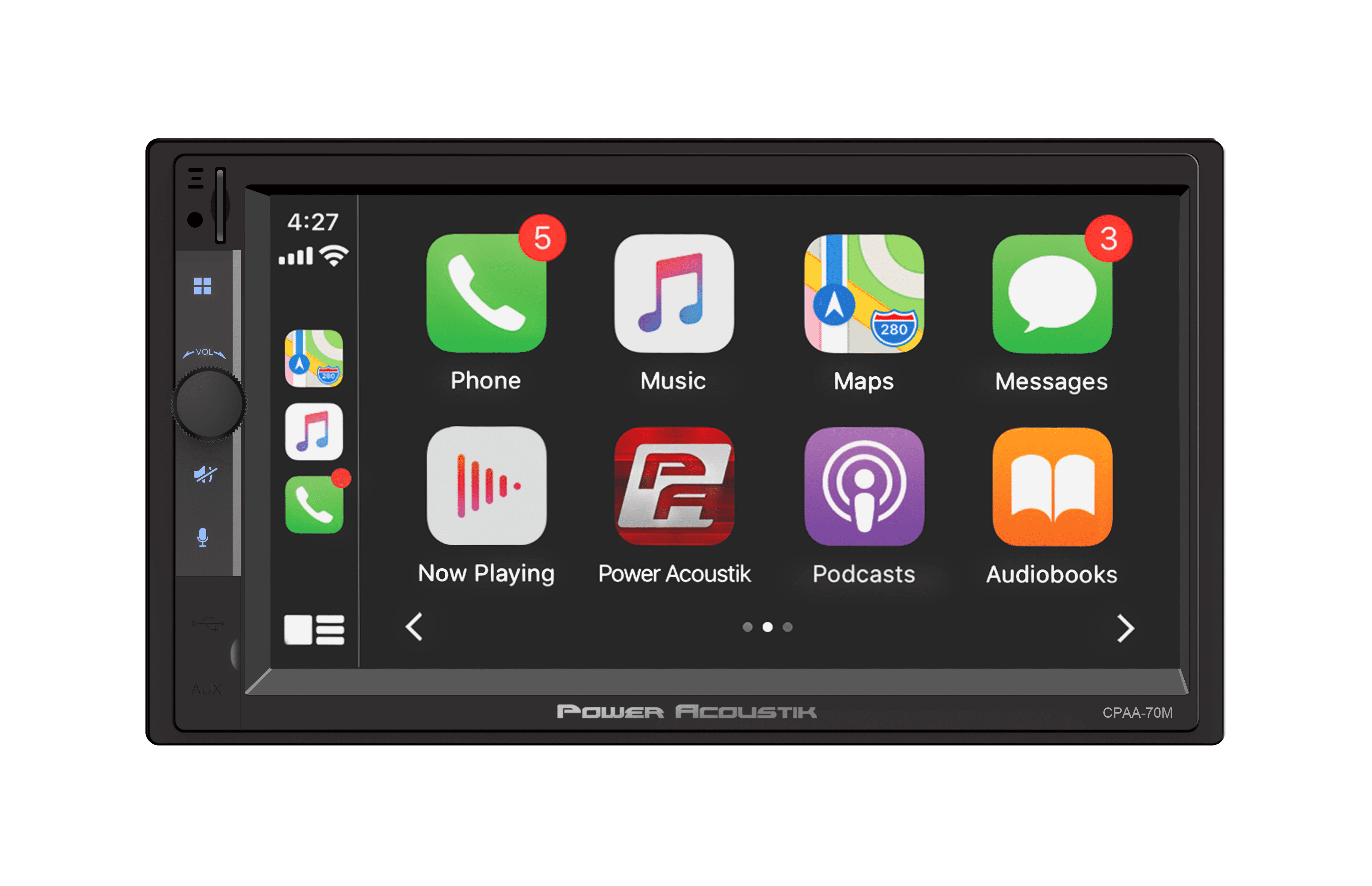 Power Acoustik Car Stereo Combo | Car Play/Android Auto Receiver & (4) 6.5