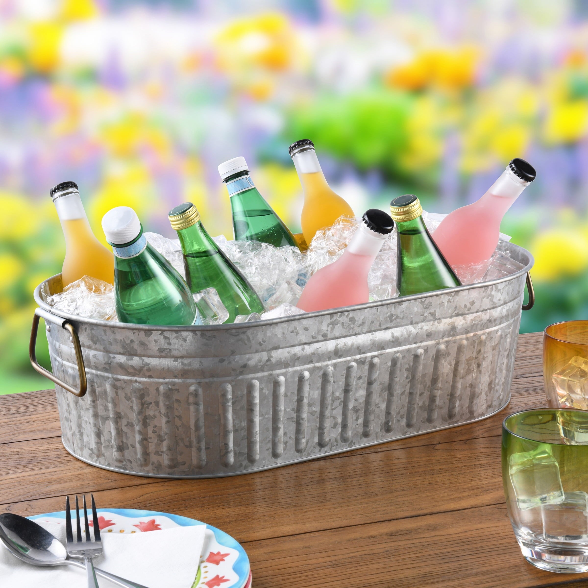 Better Homes & Gardens- Oval Galvanized Tub, 20.27