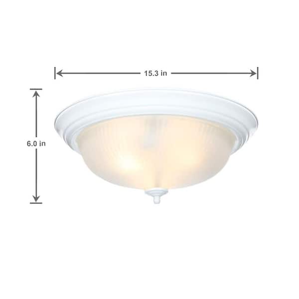 15 in. 3-Light White Flush Mount