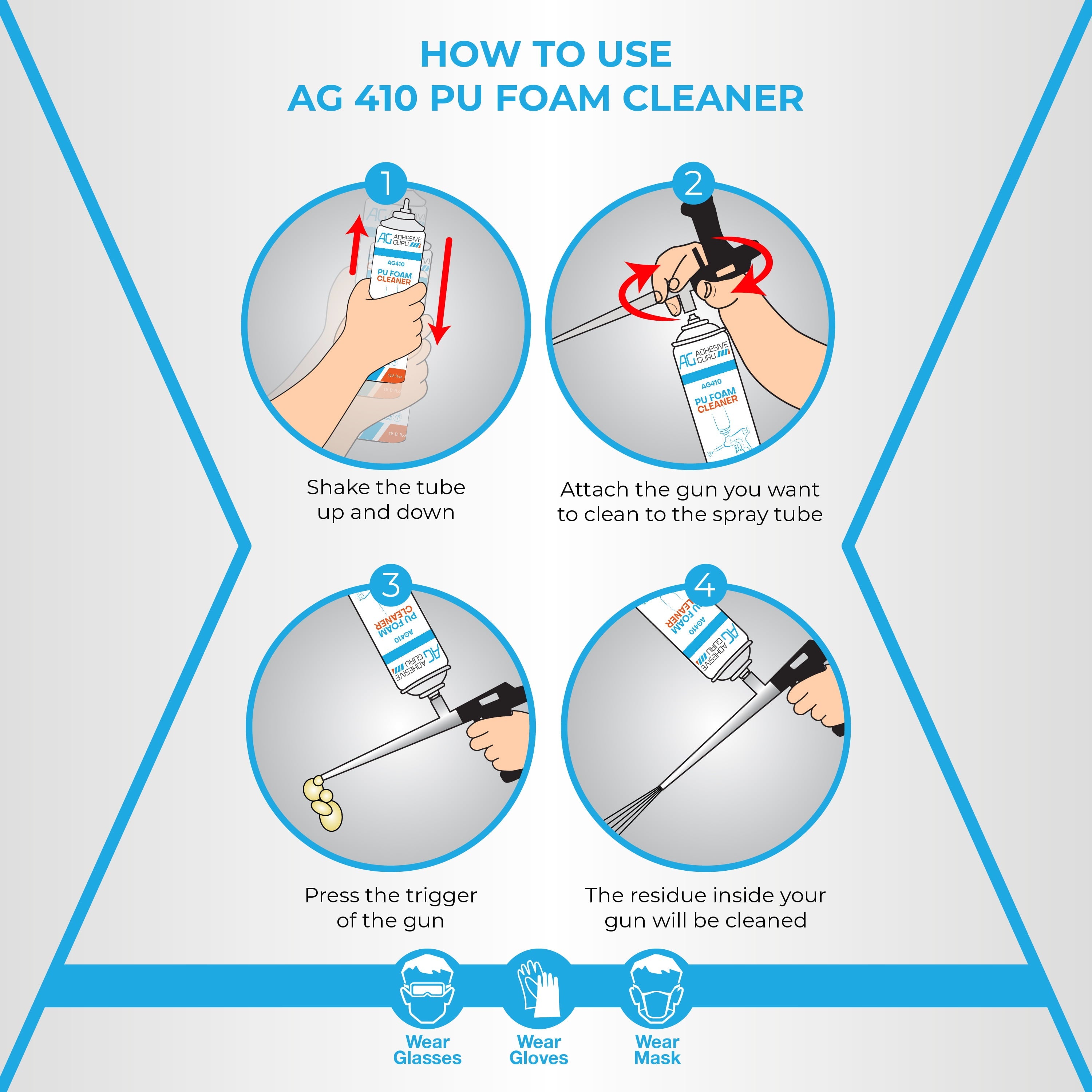 Adhesive Guru AG410 Polyurethane Foam Gun Cleaner, 15.8 0z. 1 pk