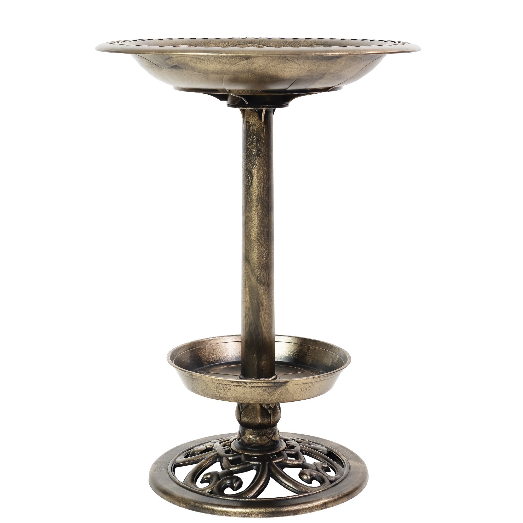 Patio Premier 28 inch Height Brushed Bronze Bird Bath with Planter