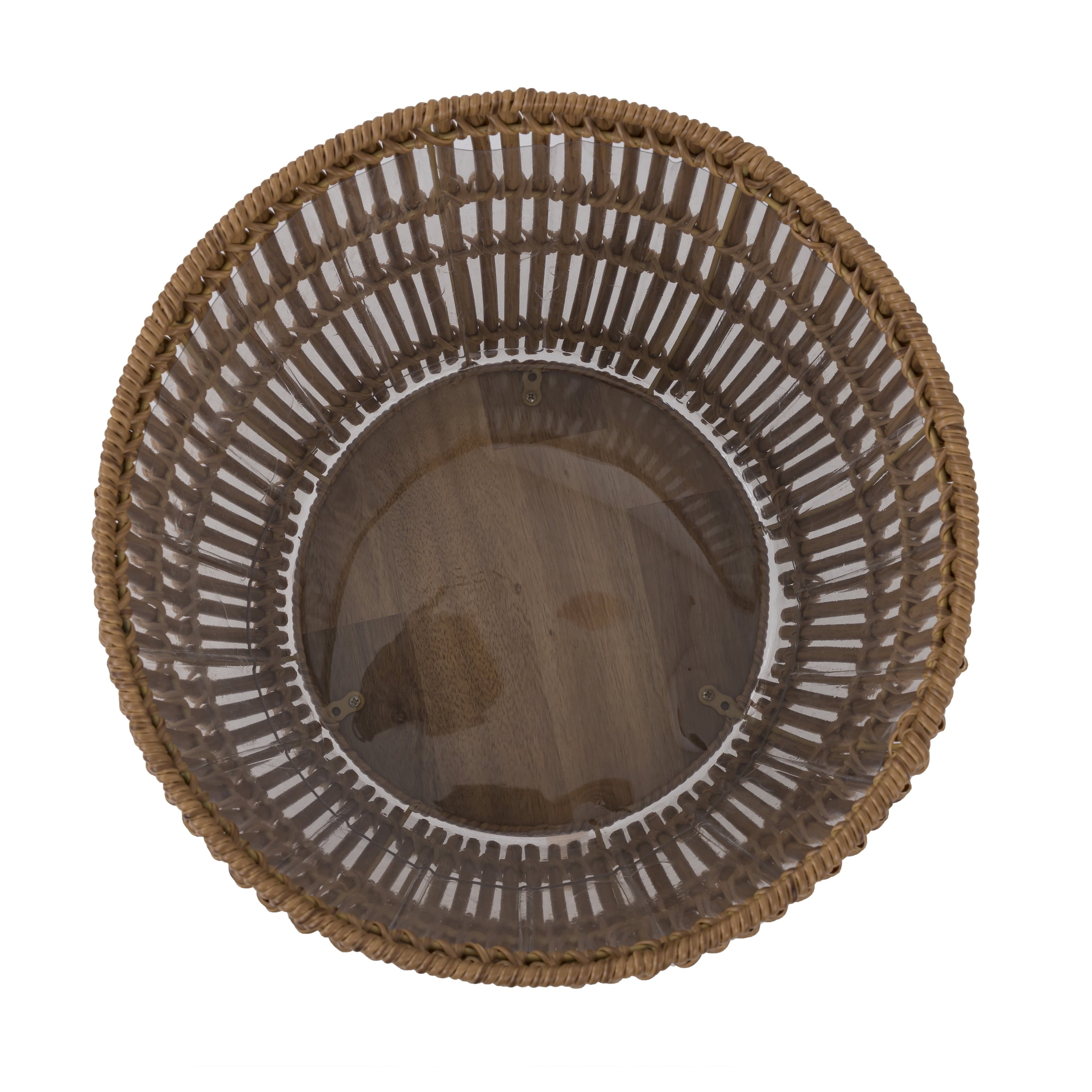 Better Homes & Gardens Brown Round Resin Planter & Stand Set with Wood Legs