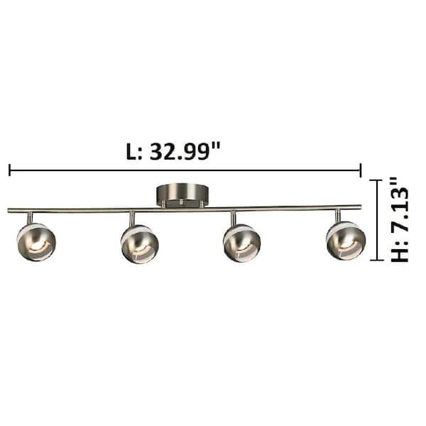 Maple Park 2.75 ft. 4-Light Brushed Nickel Integrated LED Fixed Track Lighting Kit