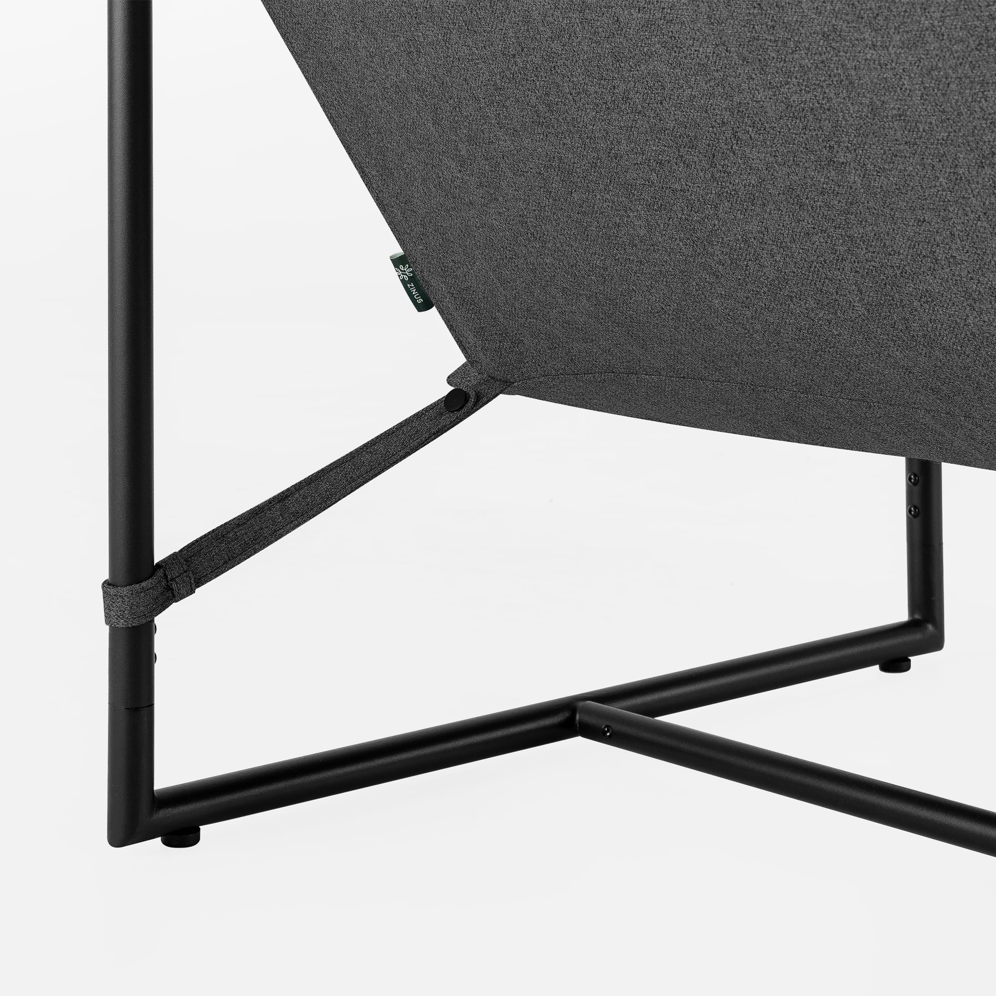 Zinus Aidan Metal Framed Sling Accent Chair, Dark Grey