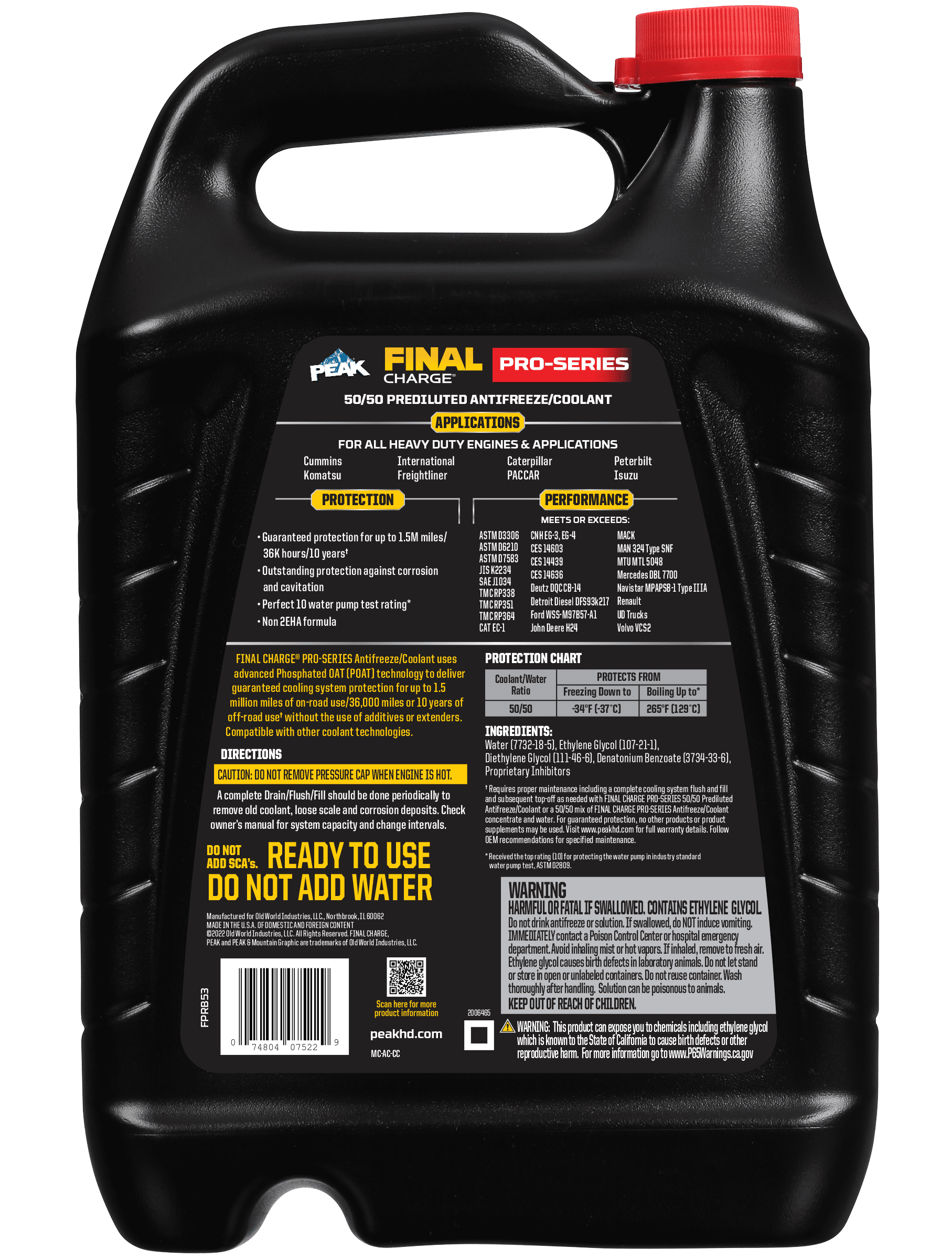 FINAL CHARGE® PRO-SERIES 50/50 Pre-Diluted Extended Life Antifreeze & Coolant